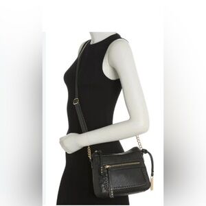 Jessica Simpson Jaclyn Crossbody Bag Meteorite Black Outer Pocket Zip Strap